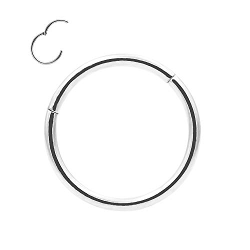 G23 Titanium Nose Rings 14g Silver Cartilage Earrings Hoop for Sensitive Ears Hyperallergic Piercing Jewelry Helix Rook Snug Daith Anti-tragus Minimalist Hoop Earrings for Women Men 6mm Tragus Hoop