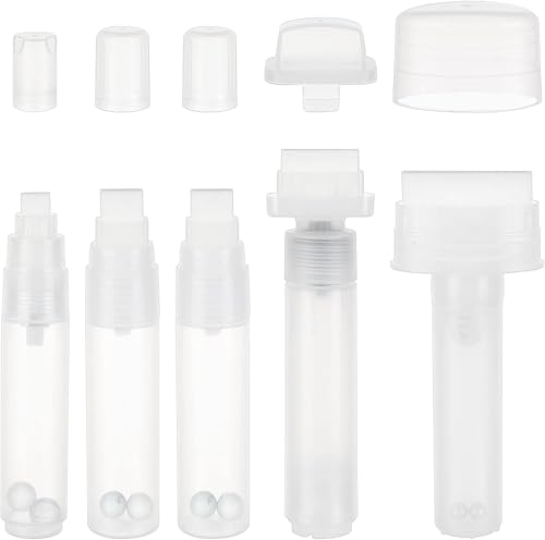 OLYCRAFT Lot de 5 marqueurs vierges pour Graffiti 10/15/30/50 mm marqueurs pour graffiti vides transparents et rechargeables marqueurs vides pour graffiti stylo pour peinture sur vêtements bois murs