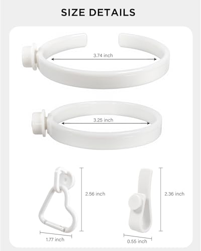 Image of LETGO Stanley Cup Holder Set with 4 Hooks, Carabiner Key Chain Holder Charms, Compatible with Stanley 30oz 40oz Cups and Bogg Bag Southern Beach Tote Bags Accessories (White)