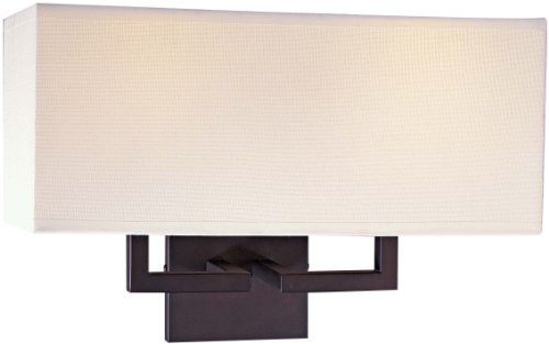 GEORGE KOVACS P472-617, Wall Sconce Lighting with Shades, 2 Light, 120 Total Watts, Bronze