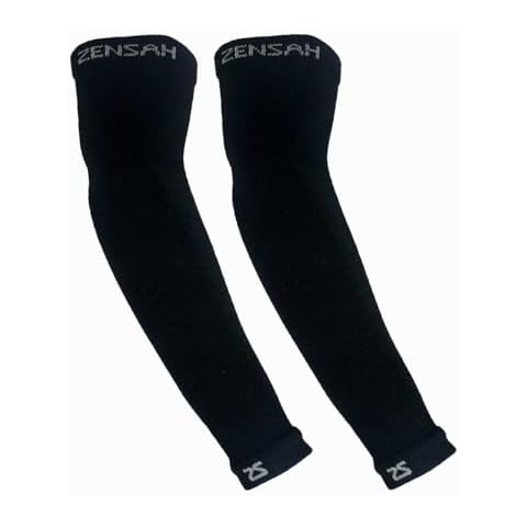 Zensah Alpaca Wool Compression Arm Warmers - Long Fingerless Sleeves, Thermal Arm Tights for Running, Cycling, Women and Men (Black, Small-Medium) Cover