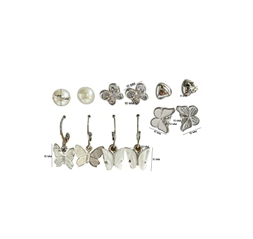 Image of ANNACREATIONS Stylish combo of pearl stud hoop earrings set for Women Girls