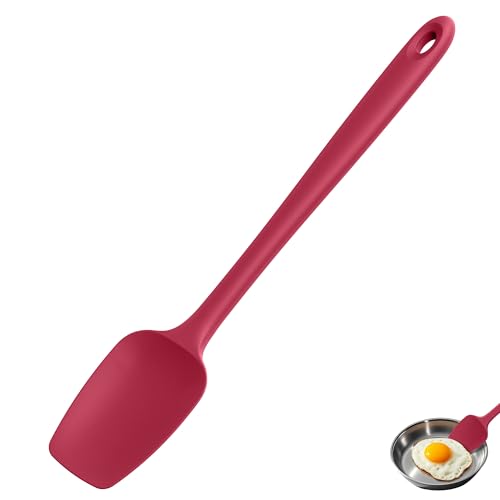 Image of U-Taste 14 inch Long Silicone Spoonula, 600F High Temp Spoon Spatula, Red