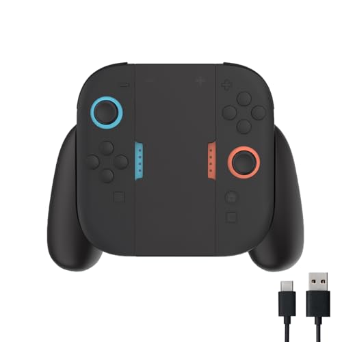LEPEYMDA Grip for Switch 2 (2025) Joycon - Switch 2 Charger Handle with Charging LED Light Switch 2 Accessories for Joycon 2 with Charging Cable