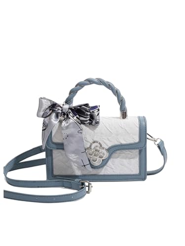 Image of Verdusa Women's Vintage Crossbody Bags Top Handle Square Flap Satchel Purses with Ribbon