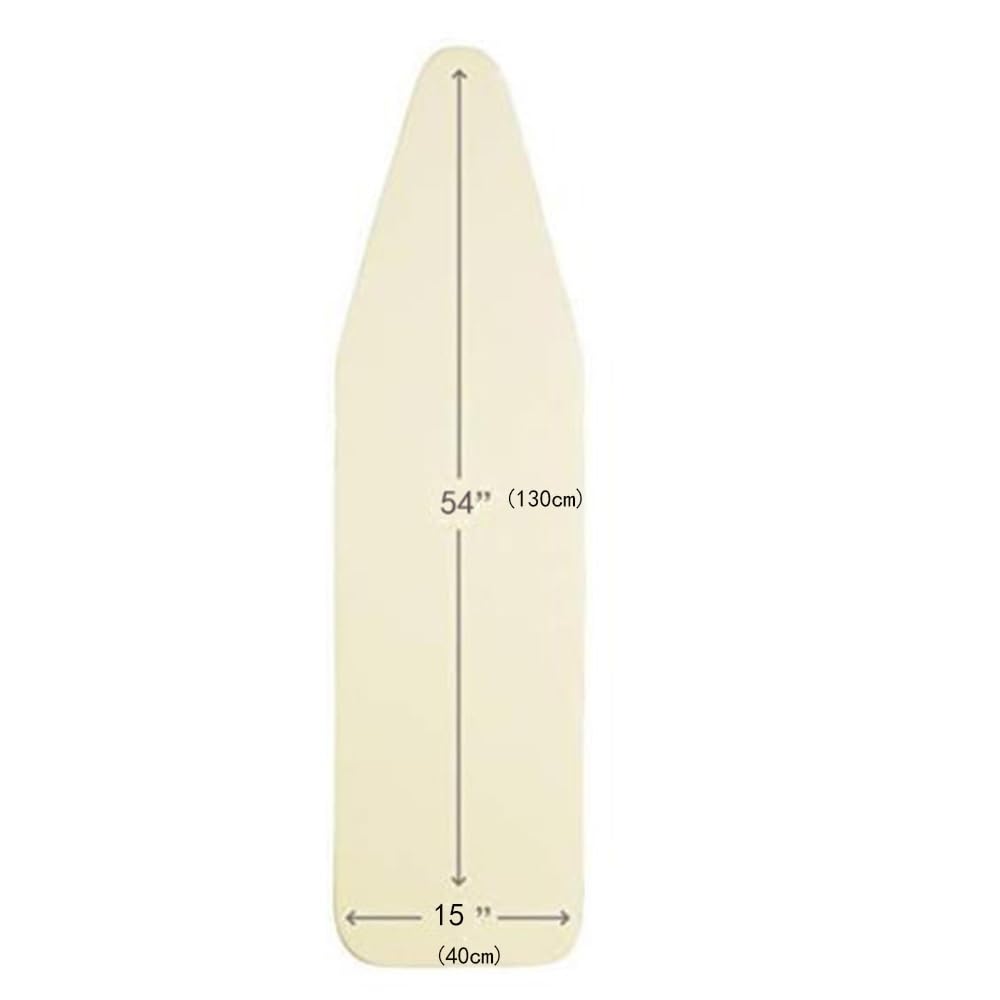 15x48, Dickes Bügelbrettpolster, Bügelbrett-Ersatzpolster und -bezug, Bügelbrettbezug hitzebeständig, einfache Montage ,Bügelbrettbezüge(White)