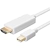 Tec-Digi 4K Mini DisplayPort DP to HDMI Cable, Gold plated 1.8M HDTV Adapter Converter, Supports Thunderbolt for Apple Mac, MacBook Air Pro, iMac