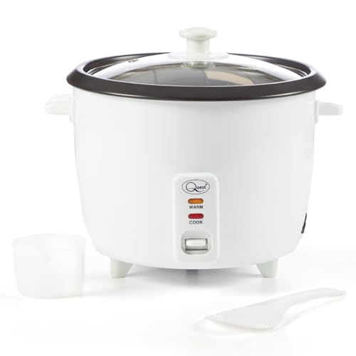 Quest 1.8 Litre Rice Cooker/Up To 9 Servings/Food Warmer Function/Non-Stick Inner Pot/Clear Viewing Lid/With Spoon & Measuring Cup / 700W (35550)
