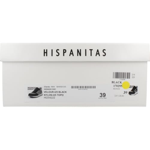 Hispanitas Para Mujer. HI254222 Zapatillas De Piel Kansas Negro (40), Plano, Cremallera, Casual - 8