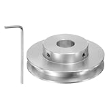 sourcing map Einzelrillen Riemenscheibe Keilriemenscheibe 10mm feste Bohrung 60mm Außendurchmesser Aluminiumlegierung mit Sechskantschlüssel für Bohrmaschine 6mm PU-Rundriemen