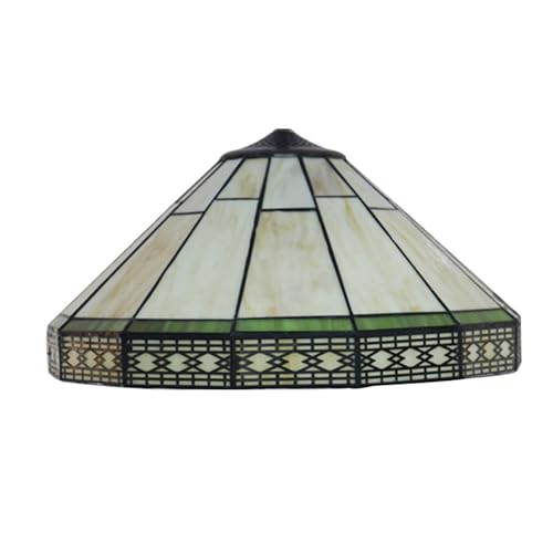 Reemplazo de pantalla de lámpara estilo Tiffany, Pantallas de lámparas de vidrieras barrocas de 16 pulgadas Pantalla retro europea para lámpara de mesa Lámparas colgantes Lámparas de pie