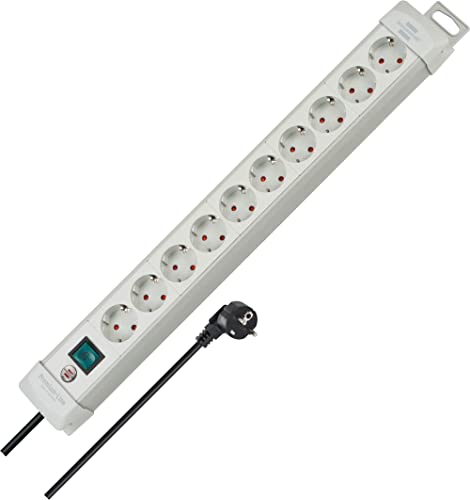 Regleta de 10 tomas Brennenstuhl con cable de 3m e interruptor gris para montar 2