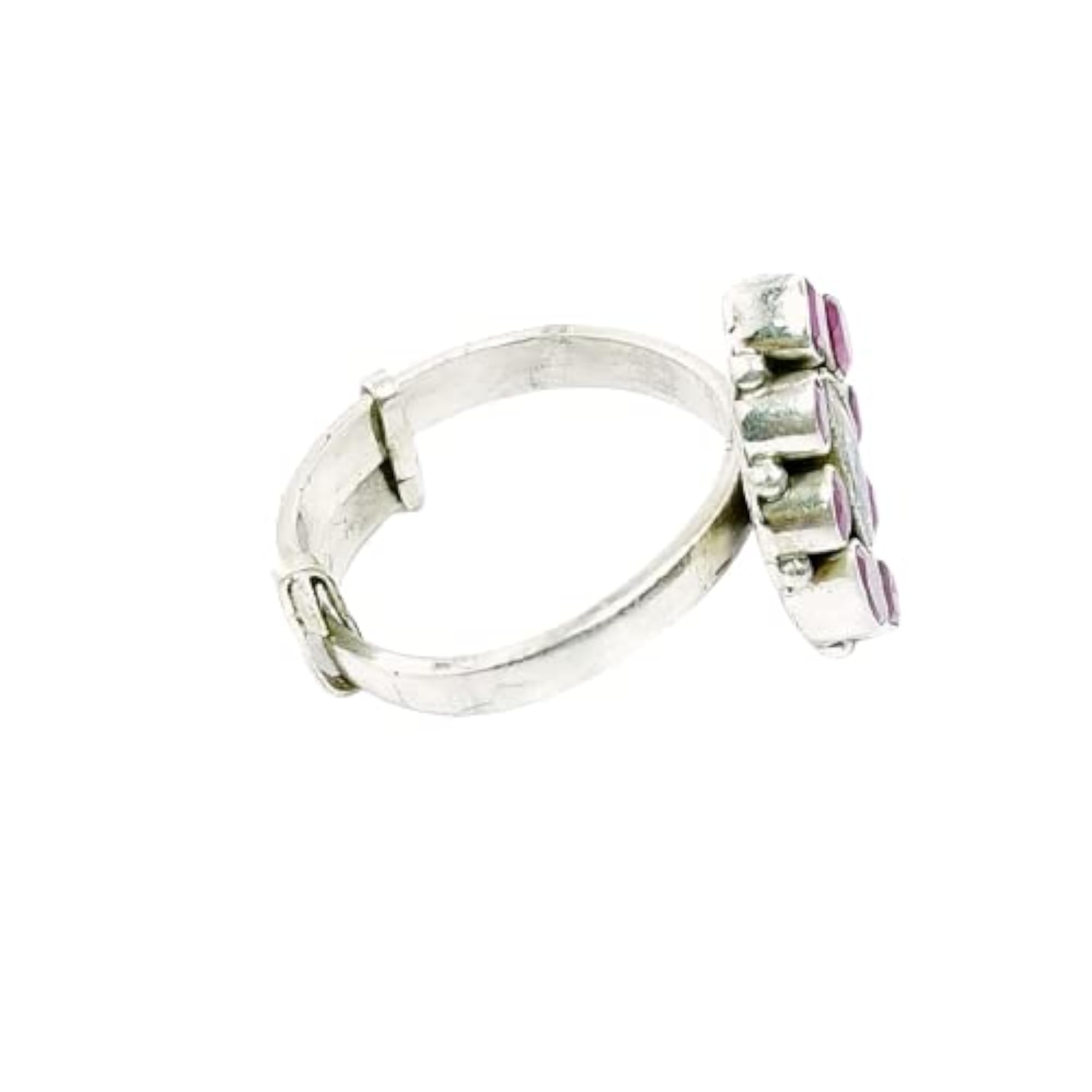 Marquise Shape Ring with Multi-Colour Stones in 925 Sterling Silver