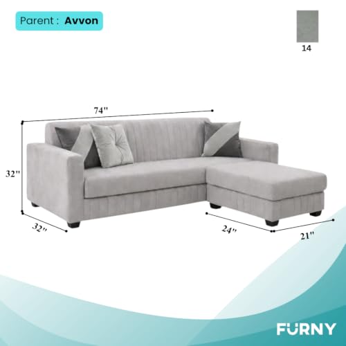 Image of SLEEPIFY Avren 3 Seater Velvet Fabric Sofa Set with 1 Ottoman (Light Grey) | Premium Soft Velvet | Plush Comfort Cushions | Modern Living Room Sofa