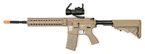 electric g&g cm16 r8-l desert tan airsoft rifle fps-450 combo w/ g-11-056 red dot scope(Airsoft Gun)