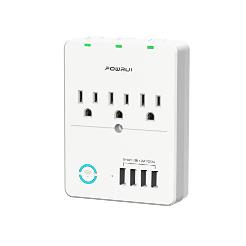 Smart Plug, USB Wall Charger, POWRUI WiFi Surge Protector with with 4 USB