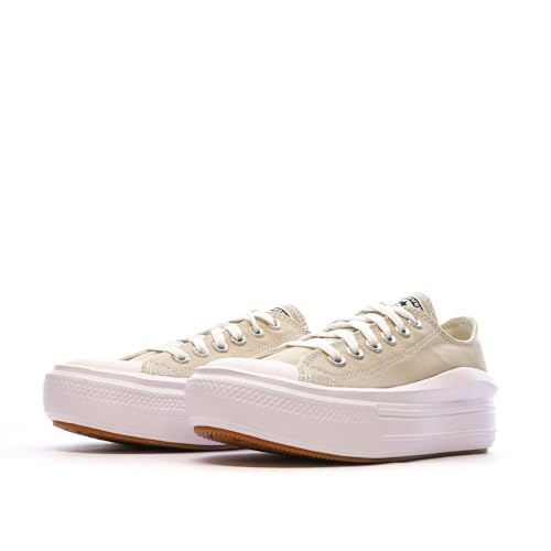 Converse Chuck Taylor All Star Move beige pour femme, baskets compensées légères en toile - 6