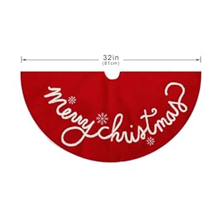 32 inch christmas tree skirt red small plush xmas tree mat with merry christmas patterns soft thick holiday decor for home party  urban country home decor