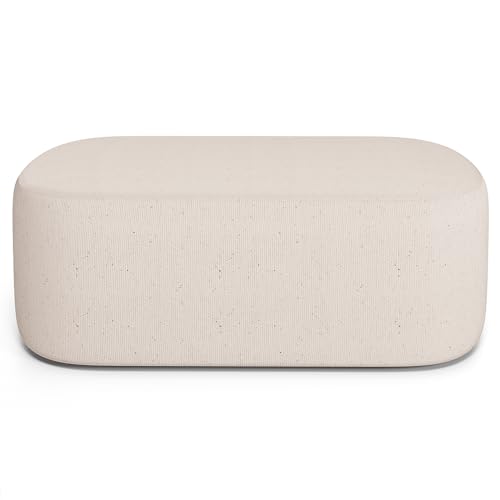 Puff Decorativo Orgânico para Living Quarto 100cm Doha W01 Linho Cru - Lyam Decor
