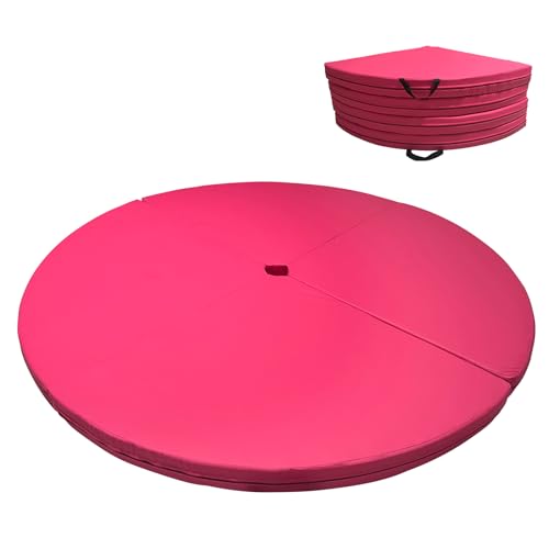 Garvee Pole Dance Crash Mat 59x 3 Foldable Pole Dance Mat with Pu Cover 3 Hole and EPE Foam for Pole Dancing Pink
