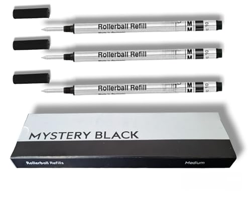 2 Cargas Refil Compatível com Caneta Rollerball Montblanc M710, Ponta Média, Cor Preta