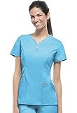 Code Happy Bliss w/Certainty Women Scrubs Top V-Neck Plus Size 46600A, 5XL, Turquoise