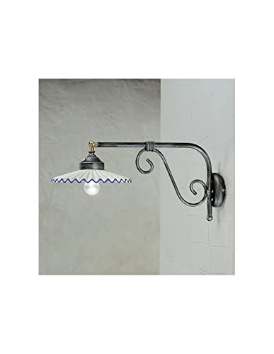 Aplique de pared clásico de forja y cerámica blanca ornamental FL-22