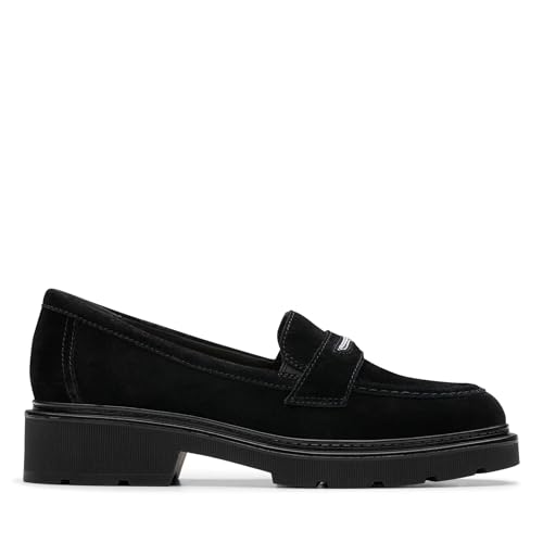 Clarks Femme Lauryl Step Mocassin, Daim Noir, 41 EU Large