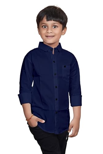 Image of Sky Pearl Boys Spread Collar Casual Full Sleeve Shirt