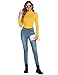 nine bull Women's Turtleneck Sweater Stretch Long Sleeve Knitted Solid Pullover Fall or Winter Fashion, Perfect for Layering or Solo Wear (Yellow, M)