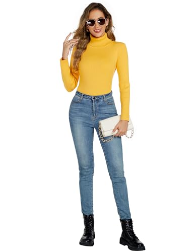 nine bull Womens Solid Basic Stretch Turtleneck Pullover Knit Sweater3