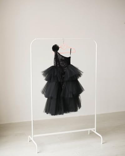 Sequin Pageant Dress One Shoulder Flower Girl Dresses Tiered Tulle Ball Gowns for Girls3