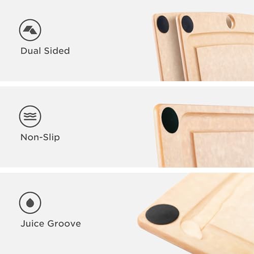 Image of Epicurean All-In-One Cutting Board with Non-Slip Feet and Juice Groove, 10 inch x 7 inch, Natural /Black