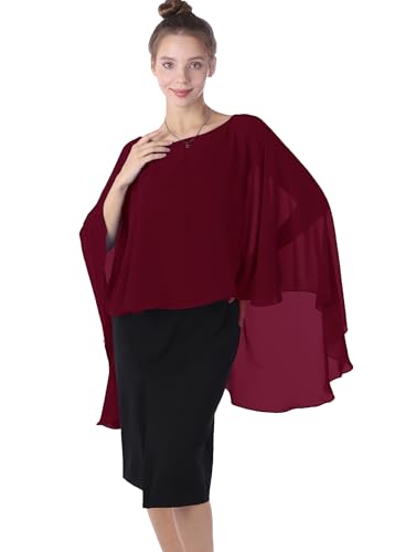 Baoqiya Chiffon Capes Sheer Capelets Long Cape Poncho For Women Plus Size4