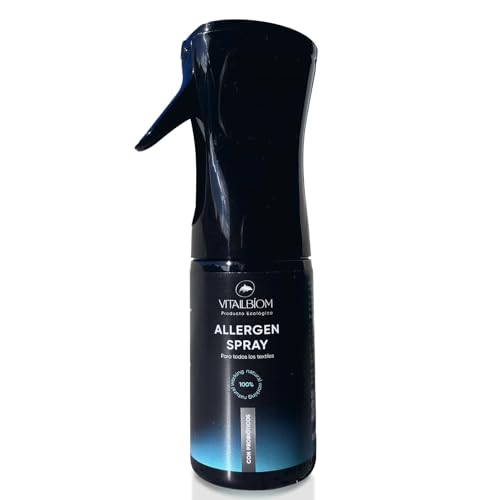 Vitalbiom Spray Antiácaros Ecológico con Probióticos – Reduce alérgenos de ácaros, Pelo de Mascotas y Polen – Sin químicos ni tóxicos – Ideal para colchones, sofás y Textiles del hogar