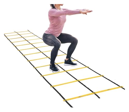 KEuLen Fussball Trainingszubehör, Koordinationsleiter, Flexible Koordinationsleiter, Geschwindigkeitstrainingsgerät, Fußballsportleiter, for Rugby/Boxen/Tennis(10m)