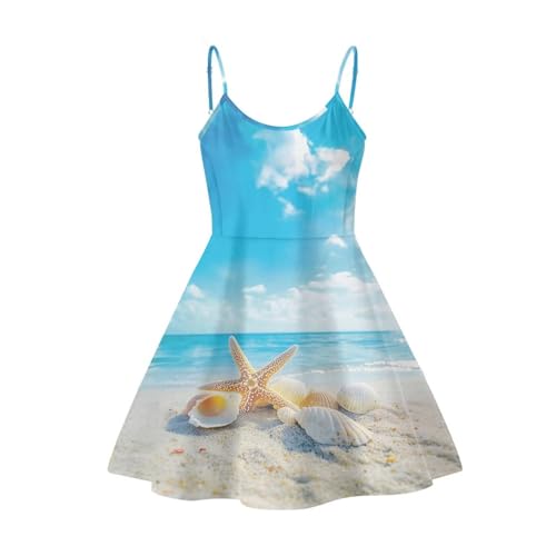 Image of Biyejit Women Casual Loose Dress Strap Long Summer Beach Swing Dress