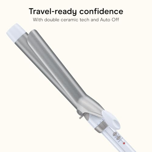 Image of Conair Double Ceramic 1 -Inch XL Barrel Curling Iron, Blue /Silver | Extra-long 7.5-in. barrel (1.25 in.) styles loose curls on medium and long hair