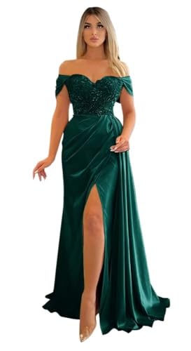 Mermaid Prom Dresses Long Ball Gown for Women Off Shoulder Satin ...
