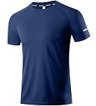 Workout Shirts for Men - Activewear Tops Gym Shirts Dry Fit Mesh Moisture Wicking Running Fitness Short Sleeve Sports Athletic T-Shirt Tops Navy S