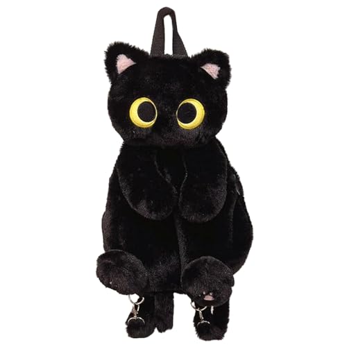 Linda mochila de pelúcia para gatos – Mochila com alça de ombro ajustável para lanches, telefone, cosméticos