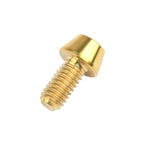 Image of Titanium Ti DIN912 M4 8 10 12 15 20mm Tapered Head Hex Bolts Bicycle Screws Pack of 6 (Gold, M4x10mm)