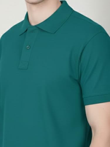 Image of Lux Cozi Men's Cotton Solid Polo Tshirt | Collar Tshirts | Half Sleeves | Stylish & Premium All Day Wear | Pack of 1
