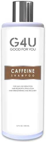 G4U Caffeine Shampoo for Thinning Hair, Hair Loss and Hair Growth for Men and Women. Natural Sulfate Free Shampoo with DHT Blockers. Caffeine Biotin Saw Palmetto and more. For Home, Salons and Spas. 12 Fl Oz