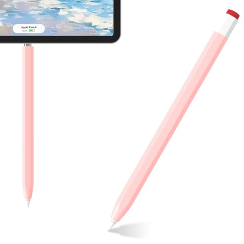 LOVE MEI Silicone Case for Apple Pencil Silicone Sleeve for 1st Generation Holder Protective Skin Cover case for iPad Cute Carrot Accessories Soft Grip Pouch with Pencil Tip Cover (Pink)