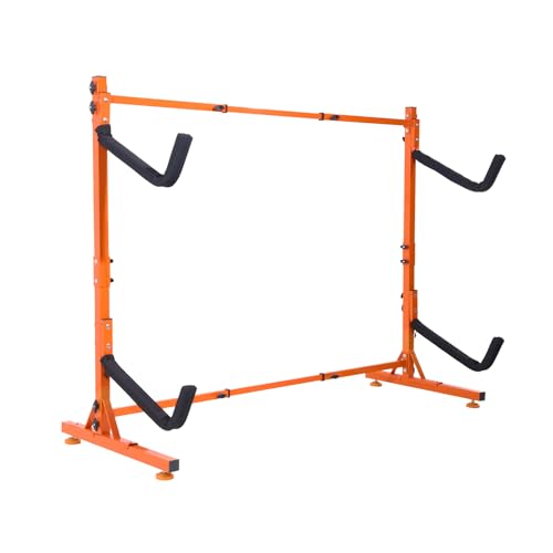 VEVOR Freestanding Kayak Storage Rack, Kayak Stand for 2 Kayak Canoe Paddleboard, Heavy-duty Steel...