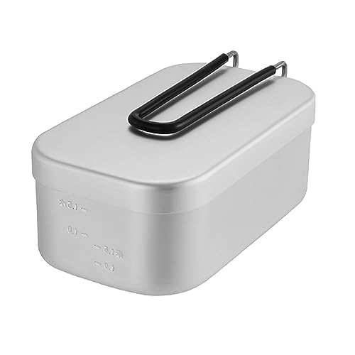 Bento Box Set, Japanese Aluminum 304 Stainless Steel Lunch Box Outdoor Heated Lunch Box with Lid with Handle Camping Travel Cooking Food Box Bento Box 17cm x 10cm x 6.5cm/6.69" x 3.94" x 2.56"
