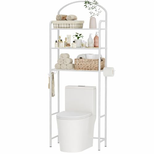 Cerlyunzan 3-Tier Over The Toilet Storage, Bathroom Organizer, Space-Saving, Above