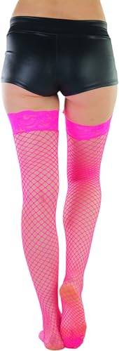 Image of ToBeInStyle Women's Vibrant Large Net Fishnet Thigh High Elastic Nylon Novelty Stockings