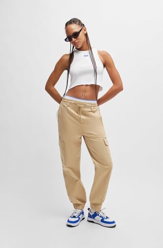 HUGO Men's Cotton Mix Cargo Pocket Drawstring Joggers3